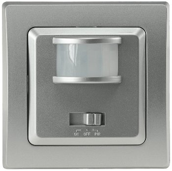 DELPHI Bewegungsmelder 160°, silber, LED geeignet, 250V~, Unterputz, 2-Draht