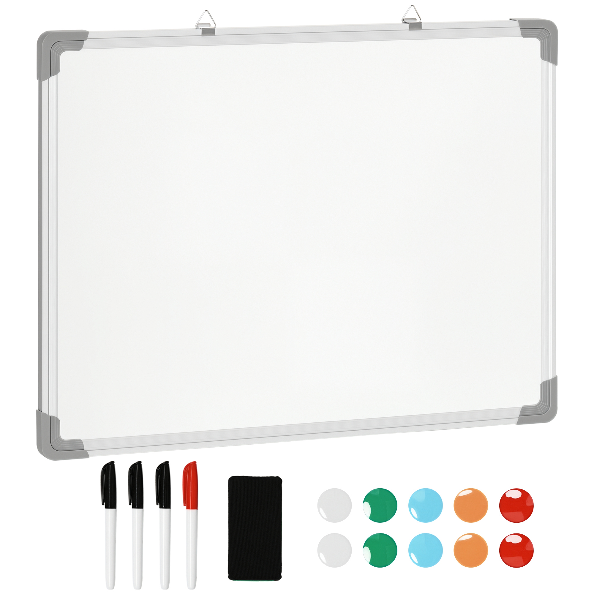 Whiteboard Magnettafel, leicht abwischbar, mit 4 Markern, 10 Magneten, 1 Radierer, 60 x 1,8 x 45cm Whiteboard Magnettafel, leicht abwischbar, mit 4 Markern, 10 Magneten, 1 Radierer, 60 x 1,8 x 45cm