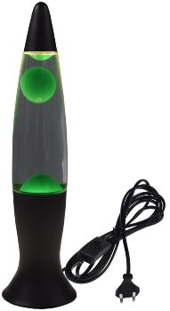Lavalampe "CTL-BLEEN" 40cm, Wasser: Klar, Wachs: Grün, Body: Schwarz