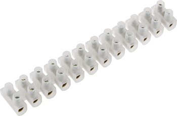 Lüsterklemmen für 10-16mm², 12 Klemmen, Messingeinsatz, transparent