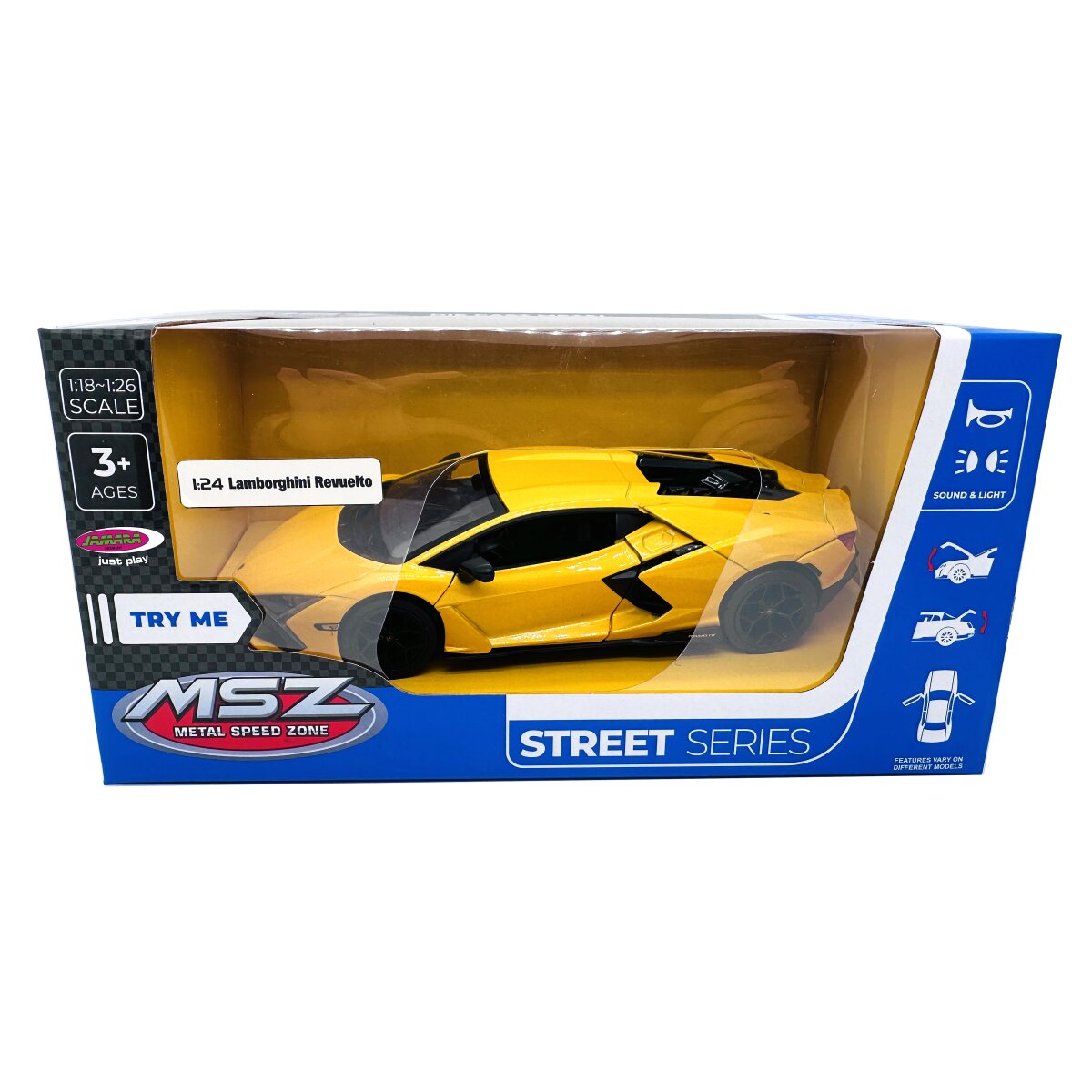 Lamborghini Revuelto Diecast 1:24 gelb inkl. Knopfzellen