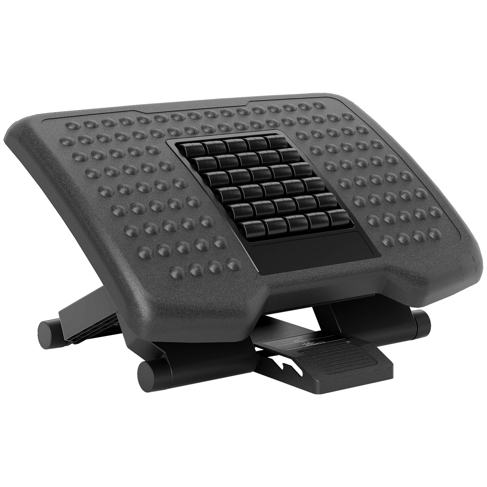 Ergonomische Fußstütze, höhenverstellbar, Massagefläche mit Rollen, Schwarz, 46 x 35 cm Ergonomische Fußstütze, höhenverstellbar, Massagefläche mit Rollen, Schwarz, 46 x 35 cm