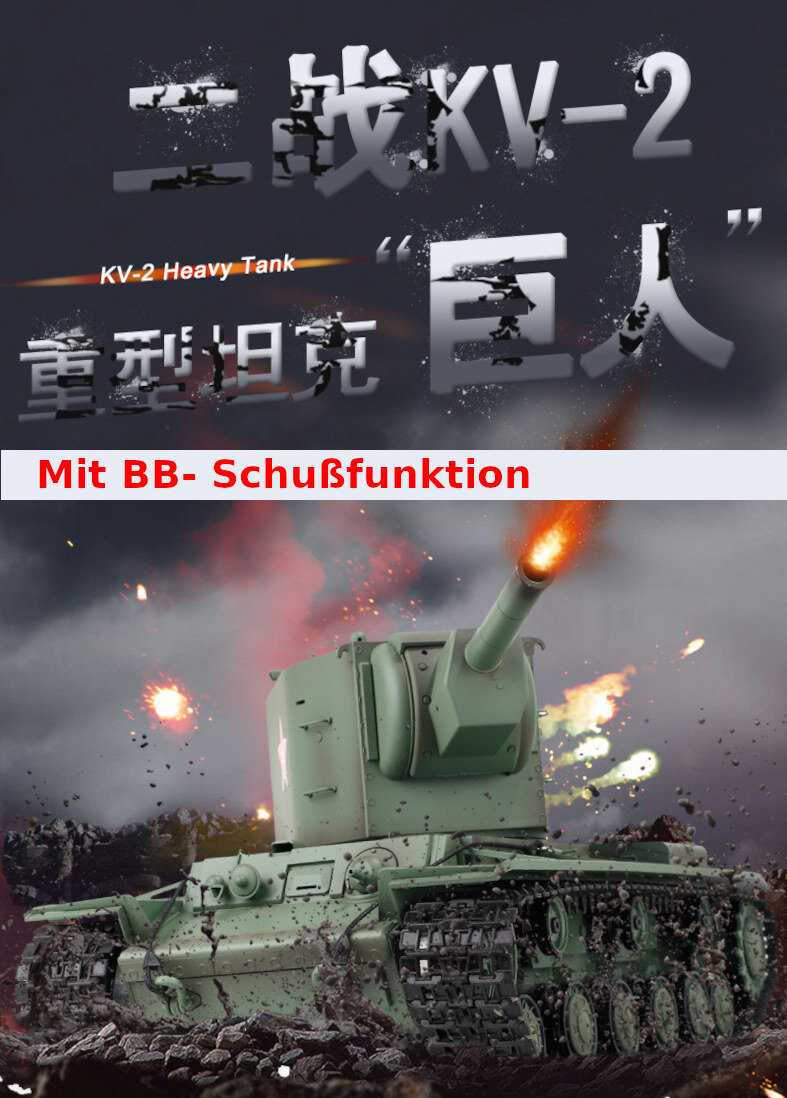 RC Panzer "KV-2" - Metallgetreibe & Metallketten PRO RRZ