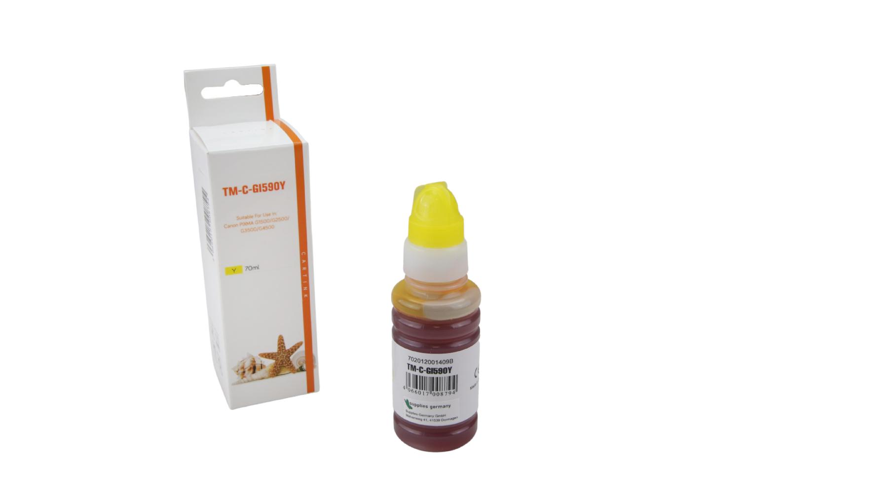 GI590Y Eco Tank Nachfüllflasche gelb für Canon / GI590Y / 70ml GI590Y Eco Tank Nachfüllflasche gelb für Canon / GI590Y / 70ml