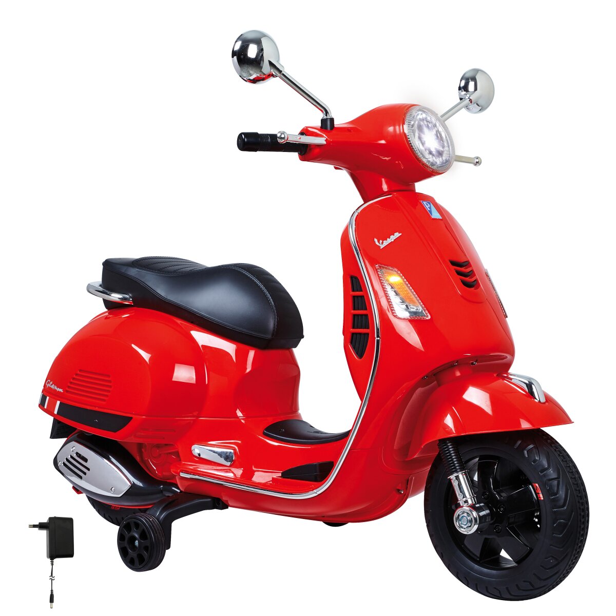 Kindermotorrad Vespa GTS 125 rot