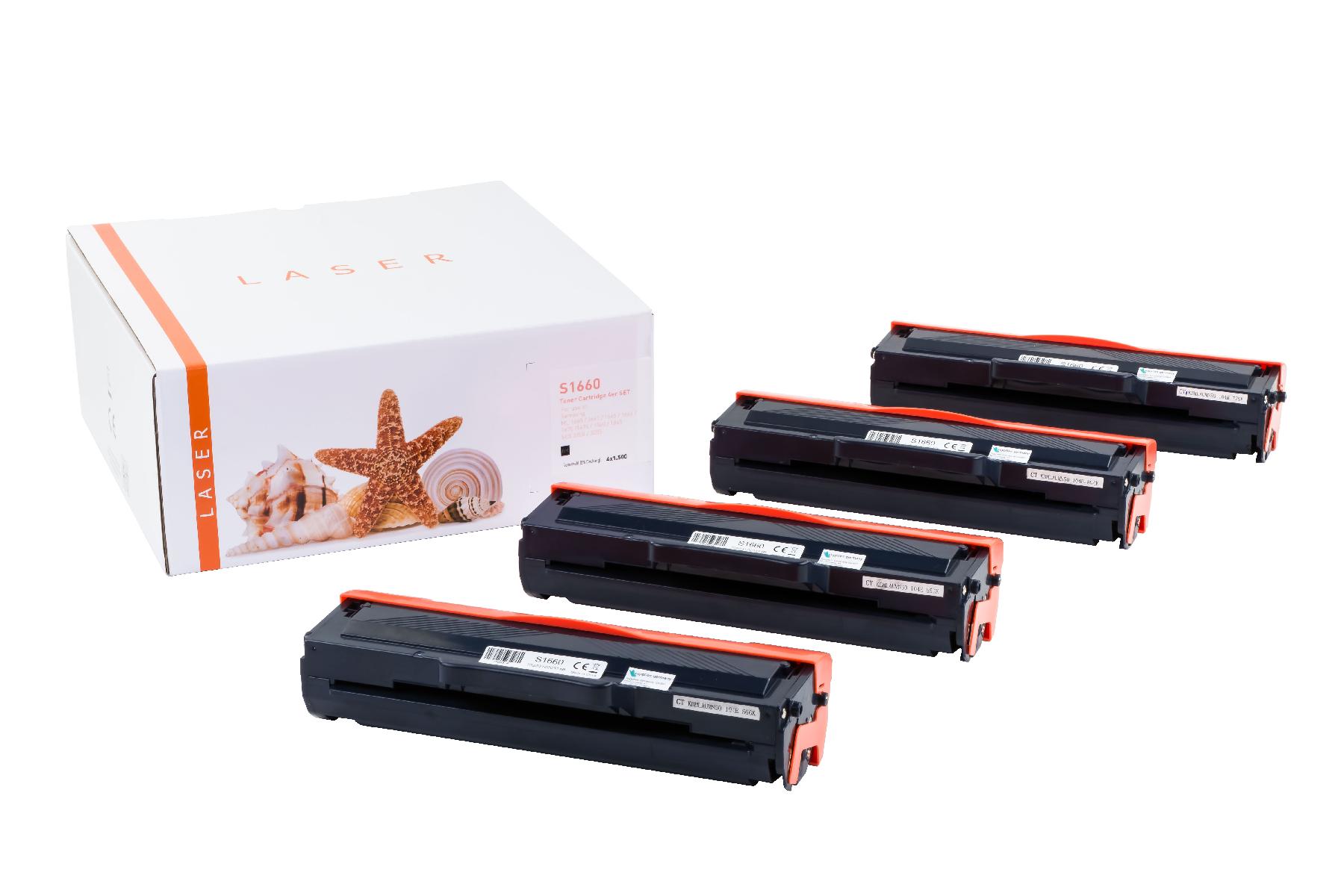 4er Set ML1660 alternativ Toner schwarz für Samsung / MLTD1042S / 4x1.500 Seiten 4er Set ML1660 alternativ Toner schwarz für Samsung / MLTD1042S / 4x1.500 Seiten