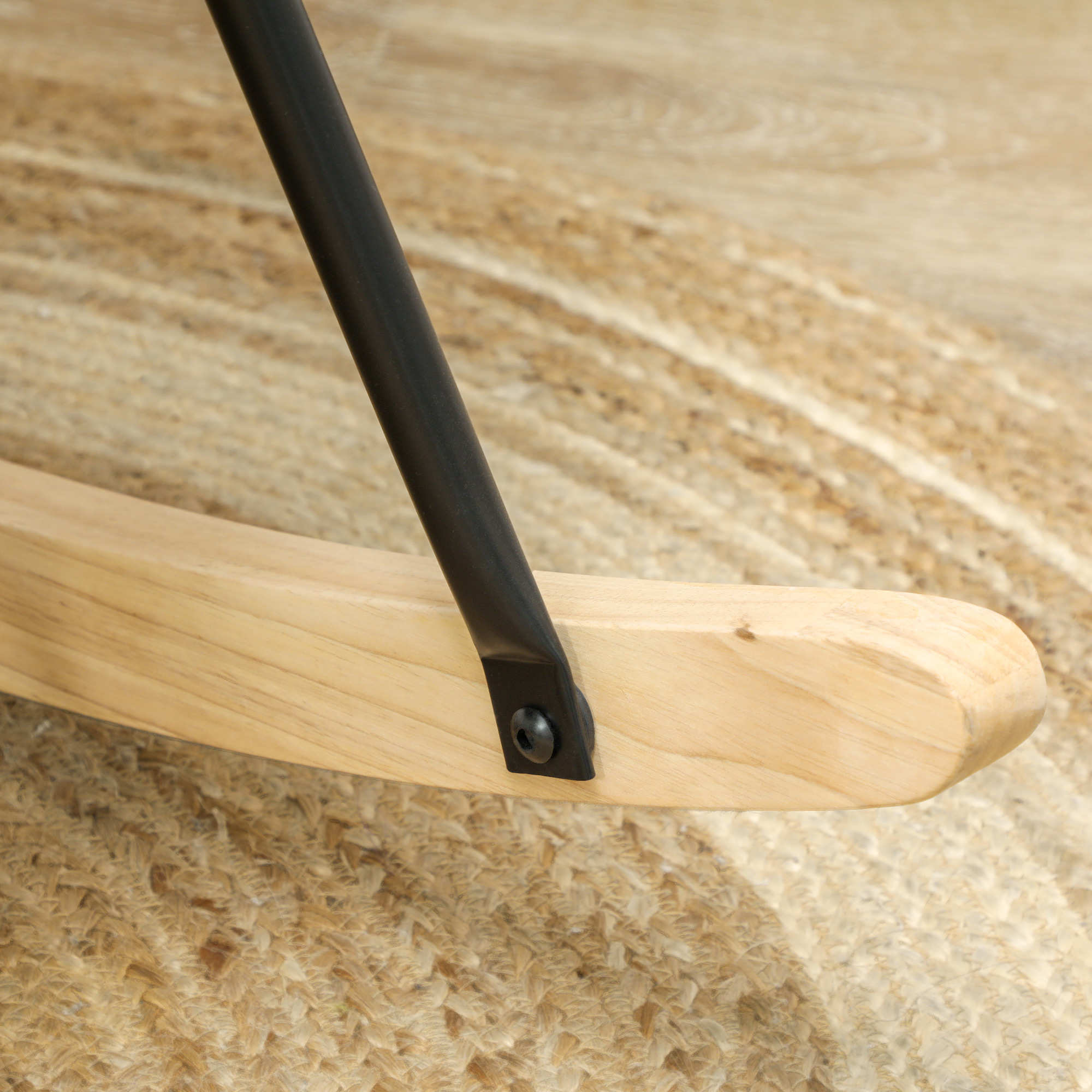 Schaukelstuhl, ergonomische Form, Echtholzkufen, bis 120 kg, Hellblau