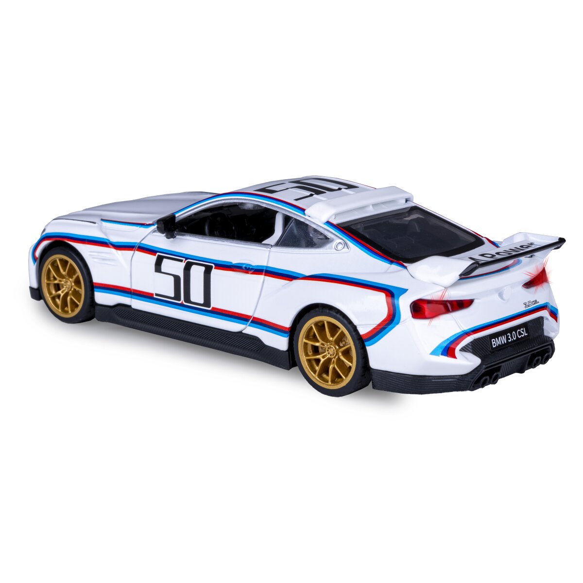 BMW 3.0 CSL Diecast 1:34 weiß inkl. Knopfzellen