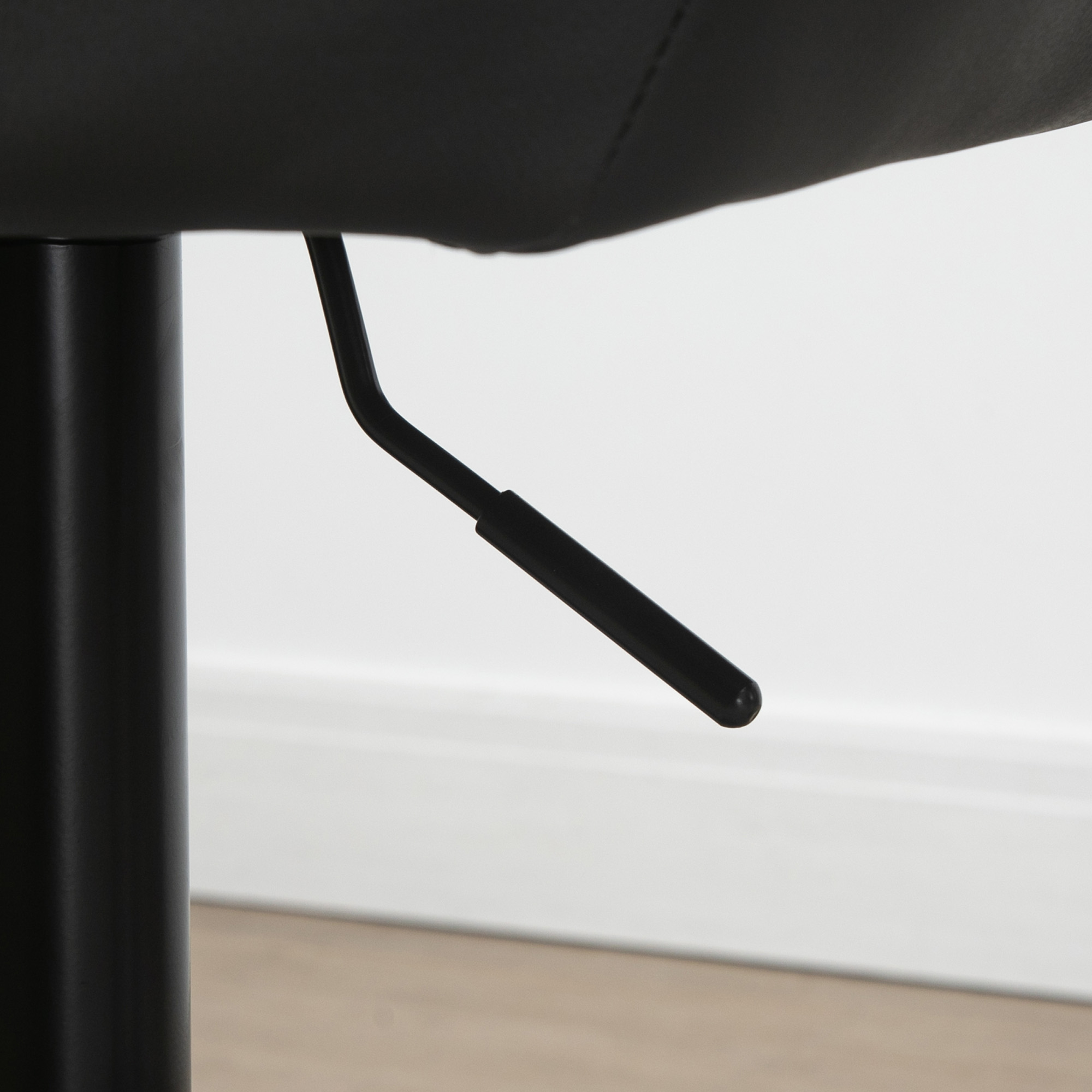 Barhocker 2er-Set Retro-Design höhenverstellbar Kunstleder Leinenoptik Grau + Schwarz