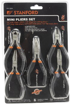 Elektroniker Zangen-Set "MiniGrip" 5-tlg, 12cm, isolierte Griffe, federöffnend