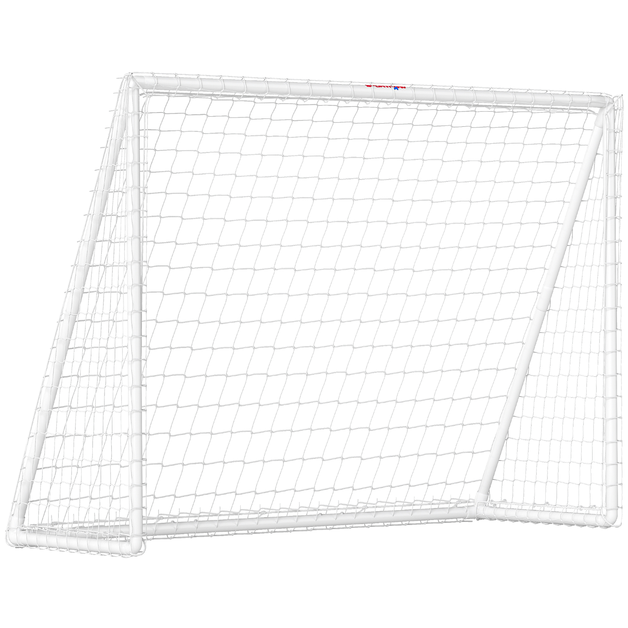 Fußballtor, robustes Netz, Kunststoff-Rahmen, Heringe, 240L x 90B x 180H cm, Weiß Fußballtor, robustes Netz, Kunststoff-Rahmen, Heringe, 240L x 90B x 180H cm, Weiß