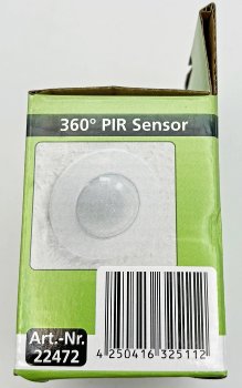 Decken-Einbau-Bewegungsmelder 360° FLAT, PIR, LED geeignet, 8m Detektion, 80x30mm