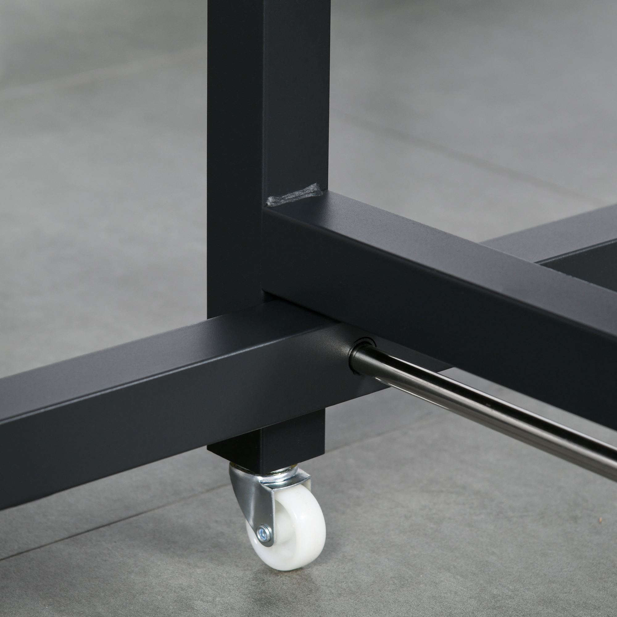 Faltbarer Esstisch, Industrieller Tisch, klappbar, aus Metall und Holz, platzsparend, Braun