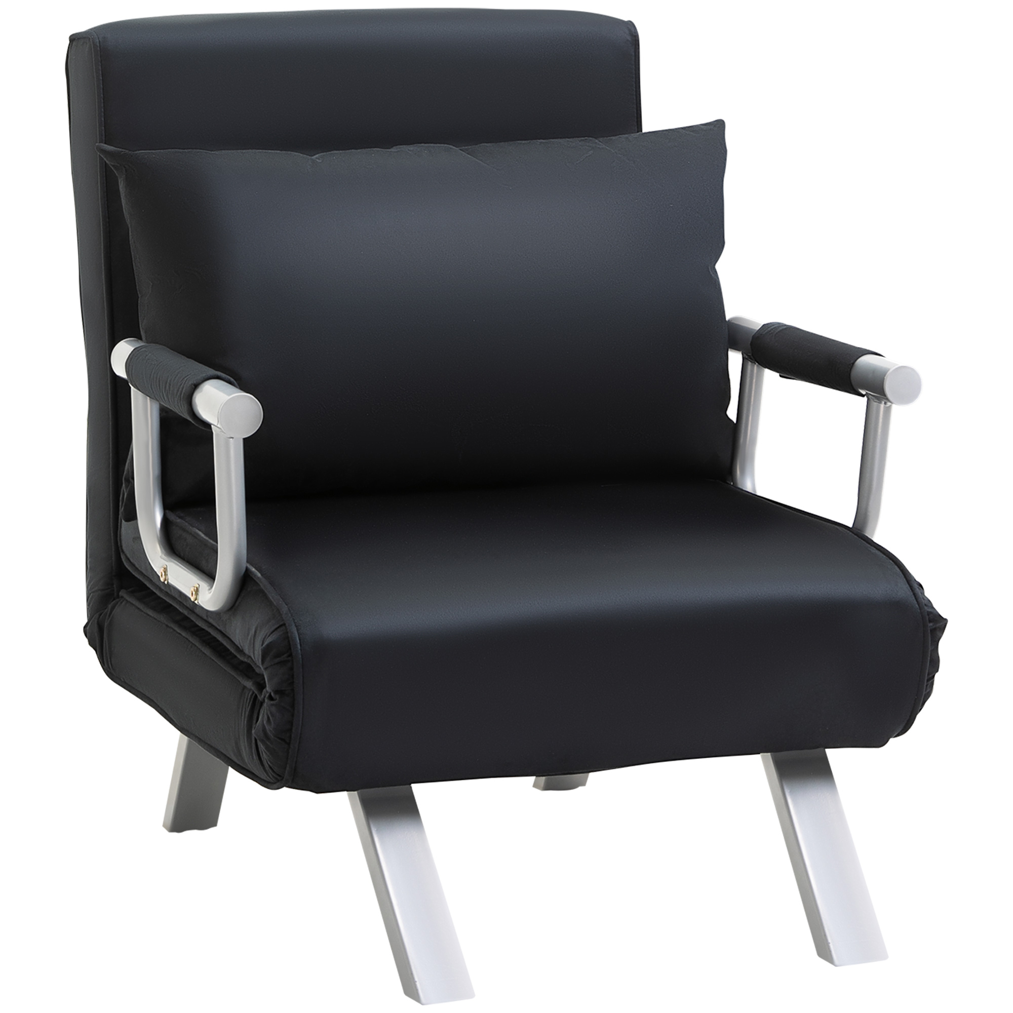 3-in-1 Schlafsofa, Gästebett, Sessel inklusive Kissen, Schwarz 3-in-1 Schlafsofa, Gästebett, Sessel inklusive Kissen, Schwarz