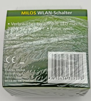 MILOS WiFi Schalter, Android + iOS- App,Alexa/Google tauglich