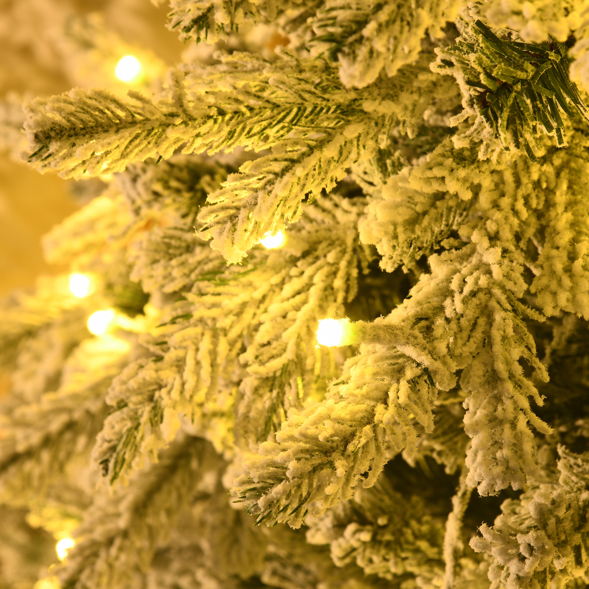 Künstlicher Weihnachtsbaum, Christbaum, inkl. Kunstschnee, LED-Lichter, 180 cm, Grün + Weiß