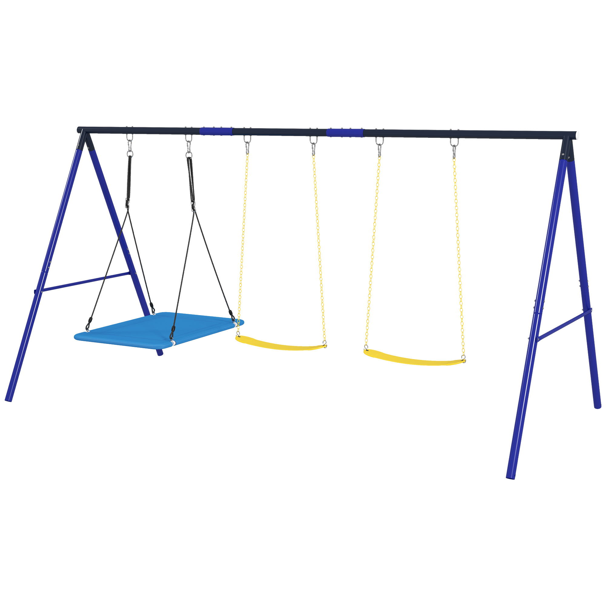 Schaukelset für 3 Kinder, 120 kg Belastbarkeit, Outdoor-Schaukeln, Bunt