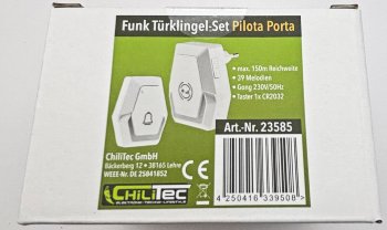 Funk-Klingel-Set "Pilota Porta", Klingeltaster + 230V-Empfänger Klingel