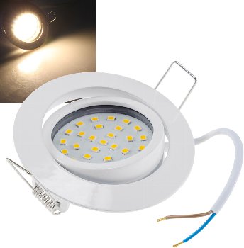 LED-Einbauleuchte "Flat-32dim" warmweiß, 80x32mm, 5W, 590lm, weißes Gehäuse