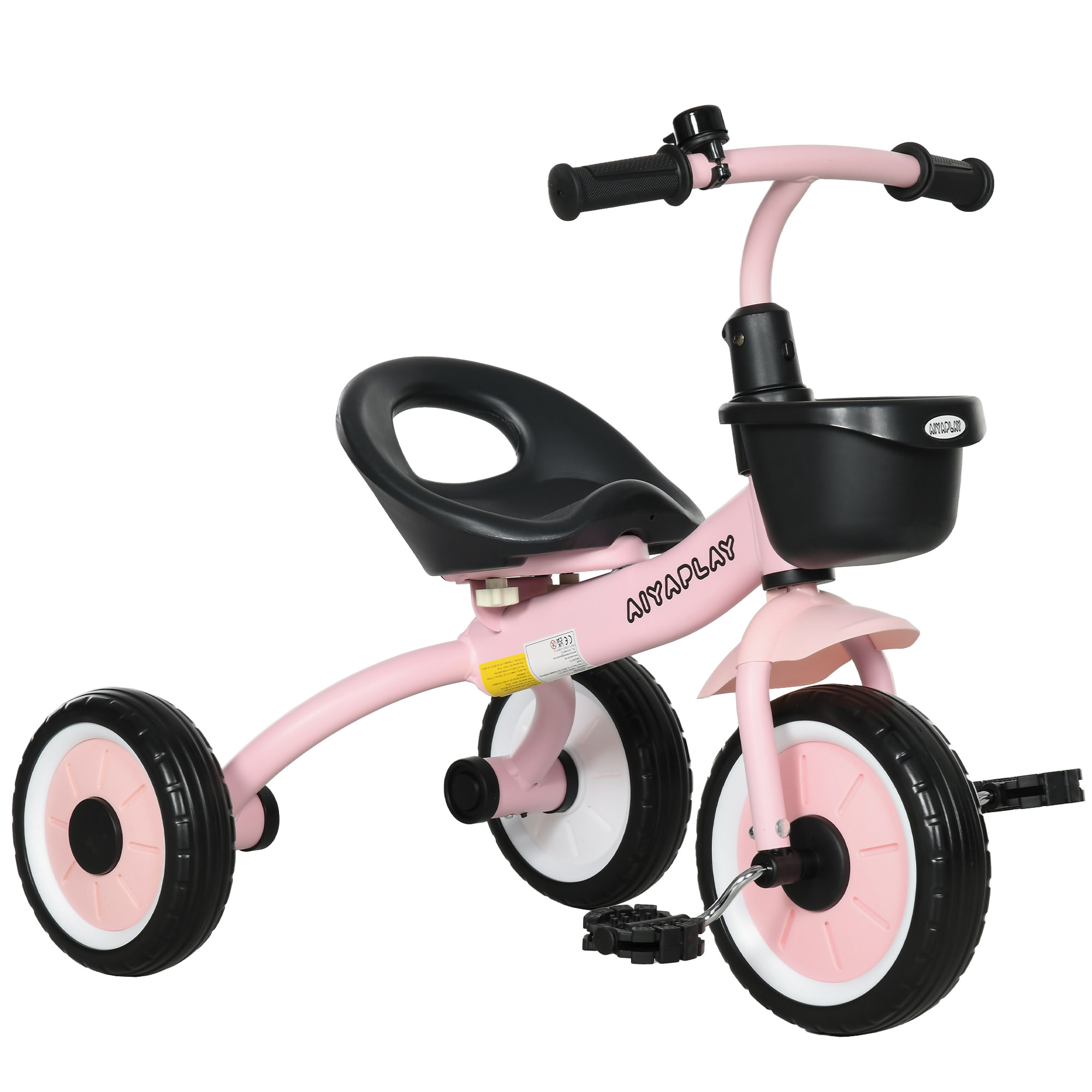 Dreirad für Kinder 2-5 Jahre, höhenverstellbarer Sitz, Klingel, Fahrradkorb, Metallrahmen, Rosa Dreirad für Kinder 2-5 Jahre, höhenverstellbarer Sitz, Klingel, Fahrradkorb, Metallrahmen, Rosa