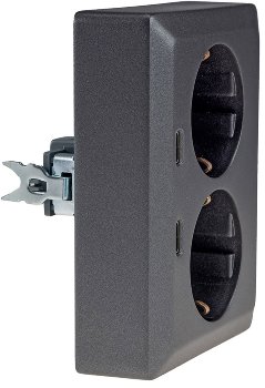 MILOS Schutzkontakt-Steckdose 2-fach - 250V~/16A, 1x UP, 2x USB C/PD, anthrazit