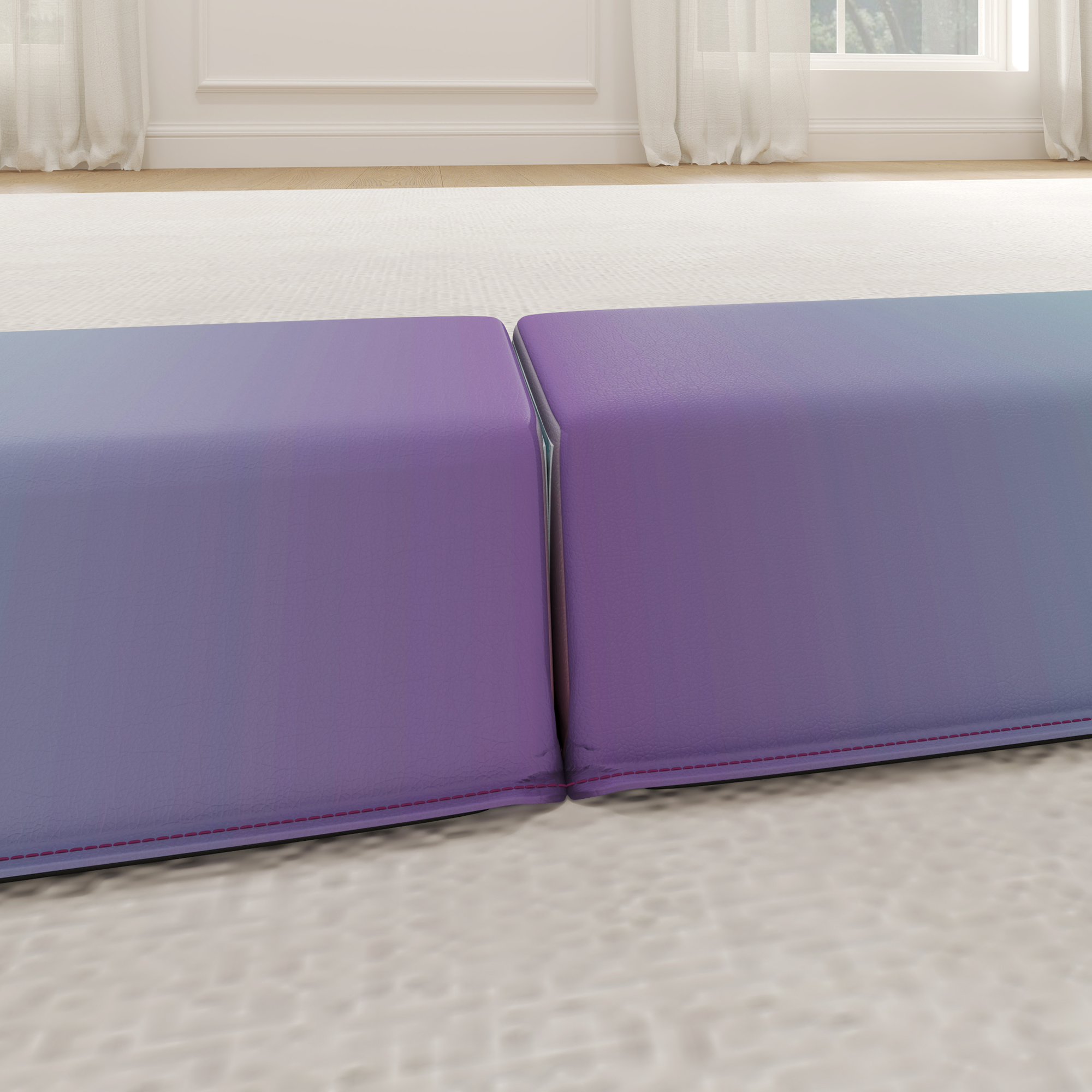 Schwebebalken 2,4 m, faltbar, rutschfester Boden, für 3+ Jahre, bis 80 kg, Mehrfarbig