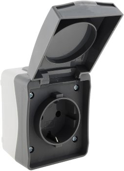 NUQUI Feuchtraum Steckdose, IP54, Aufputz, 250V~/ 16A