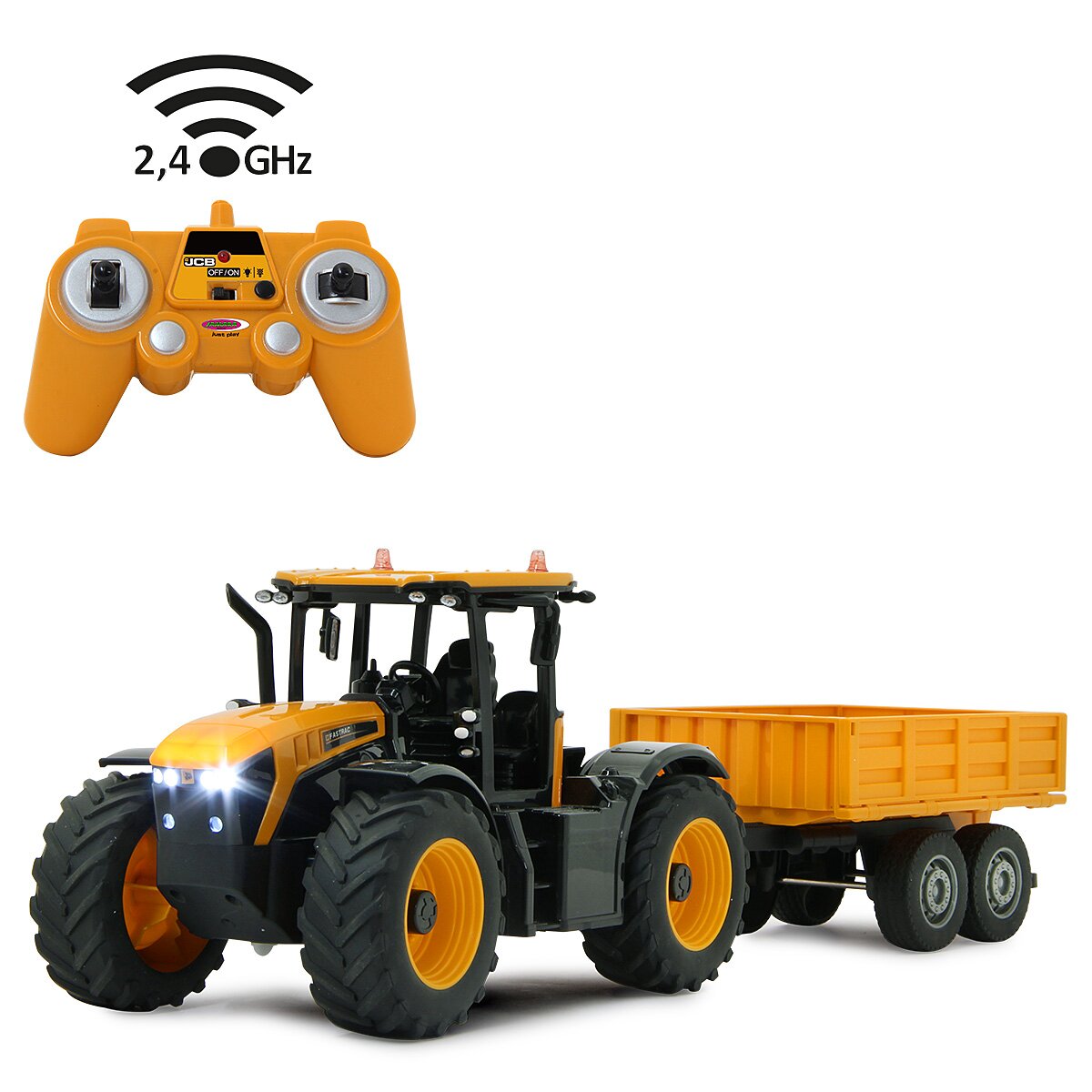 JCB Fastrac Traktor mit Kippanhänger 1:24 2,4GHz