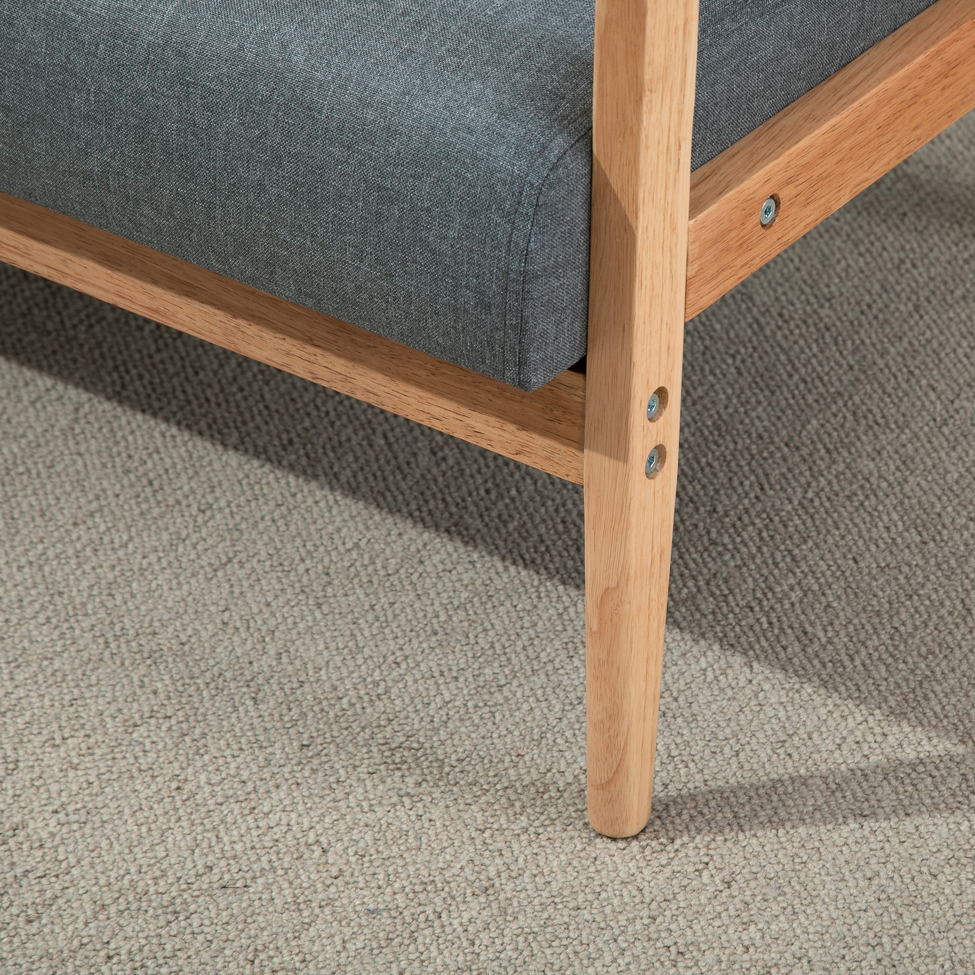 2-Sitzer Sofa, Couch mit Armlehnen, Rückenkissen, Wohnzimmersofa mit Leinenoptik, Polstersofa für Wohnzimmer, Schlafzimmer 115 x 66,5 x 73 cm, Dunkelgrau