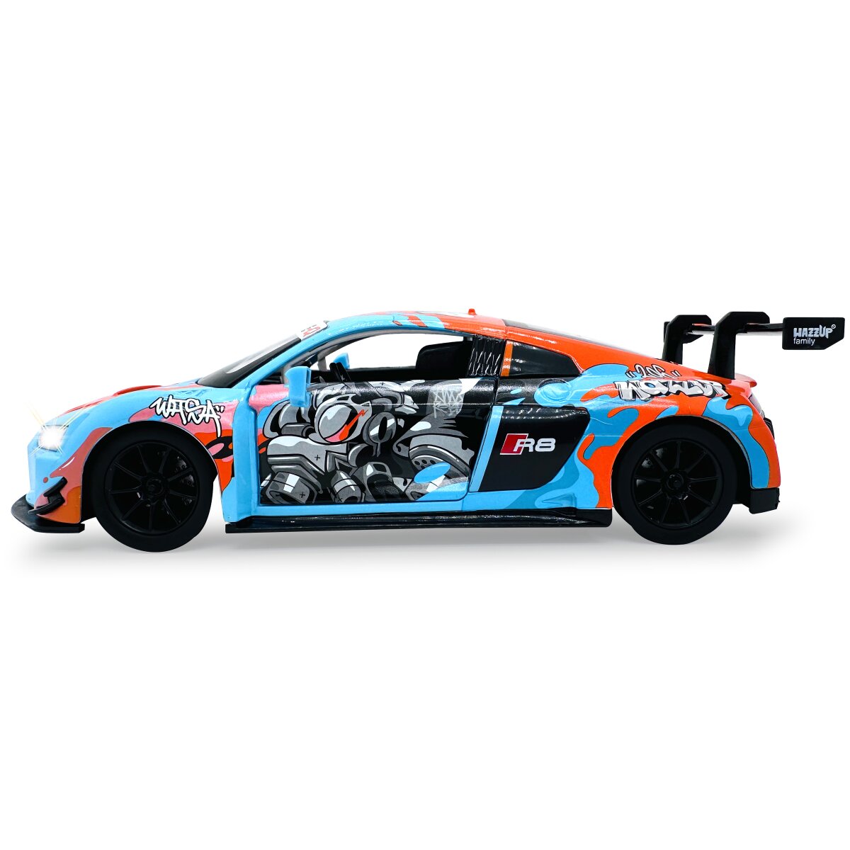 Audi R8 LMS Diecast 1:24 blau inkl. Knopfzellen