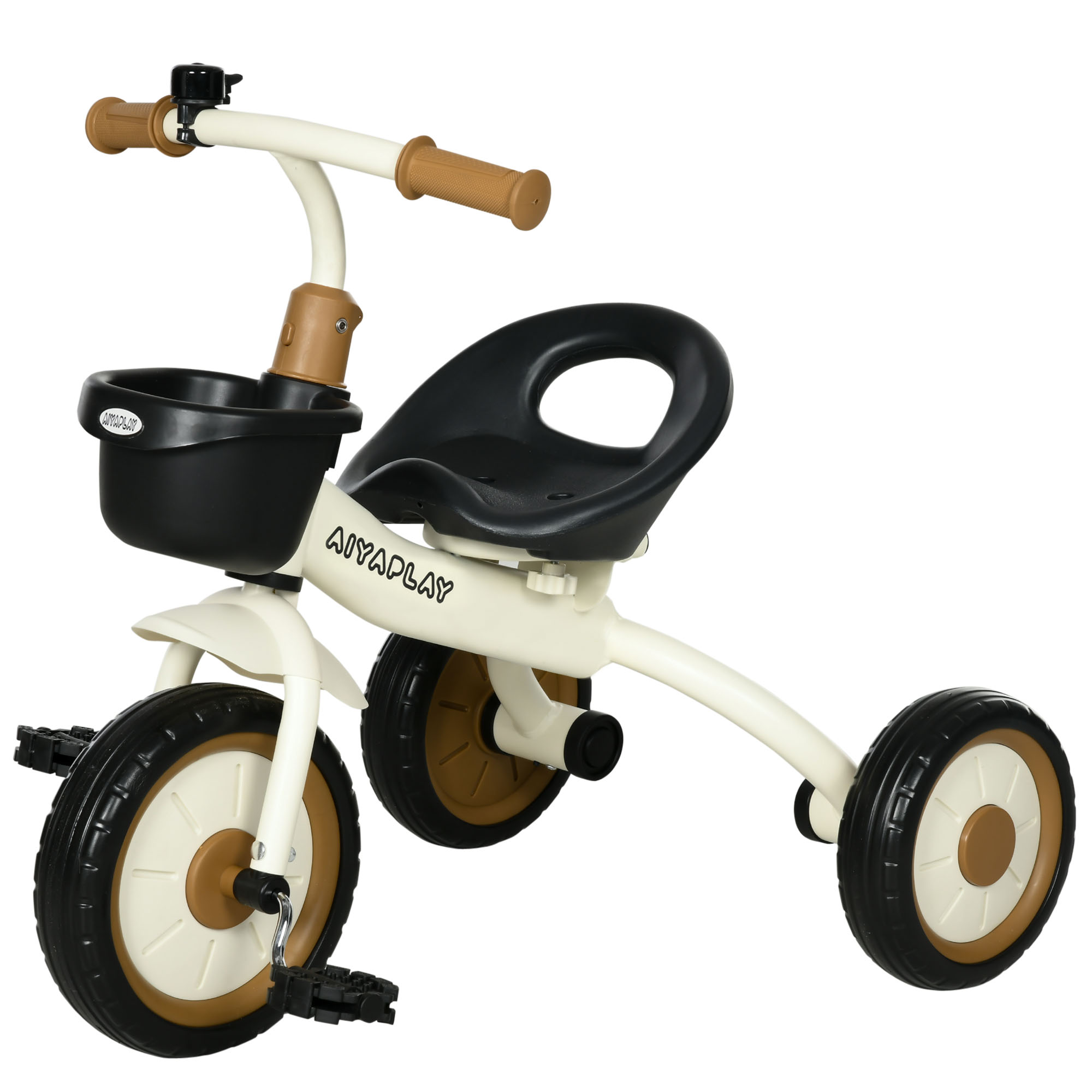 Dreirad für Kinder 2-5 Jahre, höhenverstellbarer Sitz, Klingel, Fahrradkorb, Metallrahmen, Weiß Dreirad für Kinder 2-5 Jahre, höhenverstellbarer Sitz, Klingel, Fahrradkorb, Metallrahmen, Weiß