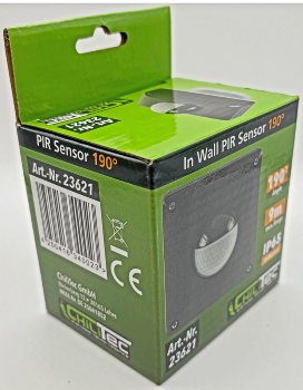 Unterputz PIR Bewegungsmelder 190° IP65, 2 & 3 - Draht Technik, anthrazit