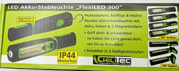 LED Stableuchte mit Akku "FlexiLED 300", LiIon Akku, Magnethalter, 3W, 270lm,IP44