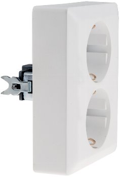 MILOS Schutzkontakt-Steckdose 2-fach, 250V~/ 16A, 1x UP, weiß matt