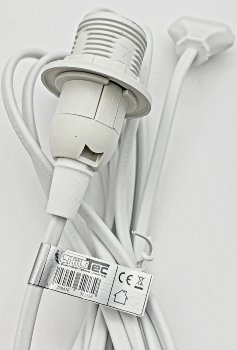 Netzkabel mit Schalter und E14 Fassung, 1,4m + 2m lang, weiß