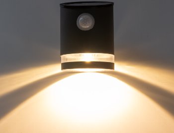 LED Solar Wandleuchte "SWL 119-A", PIR Bewegungsmelder, IP44, anthrazit