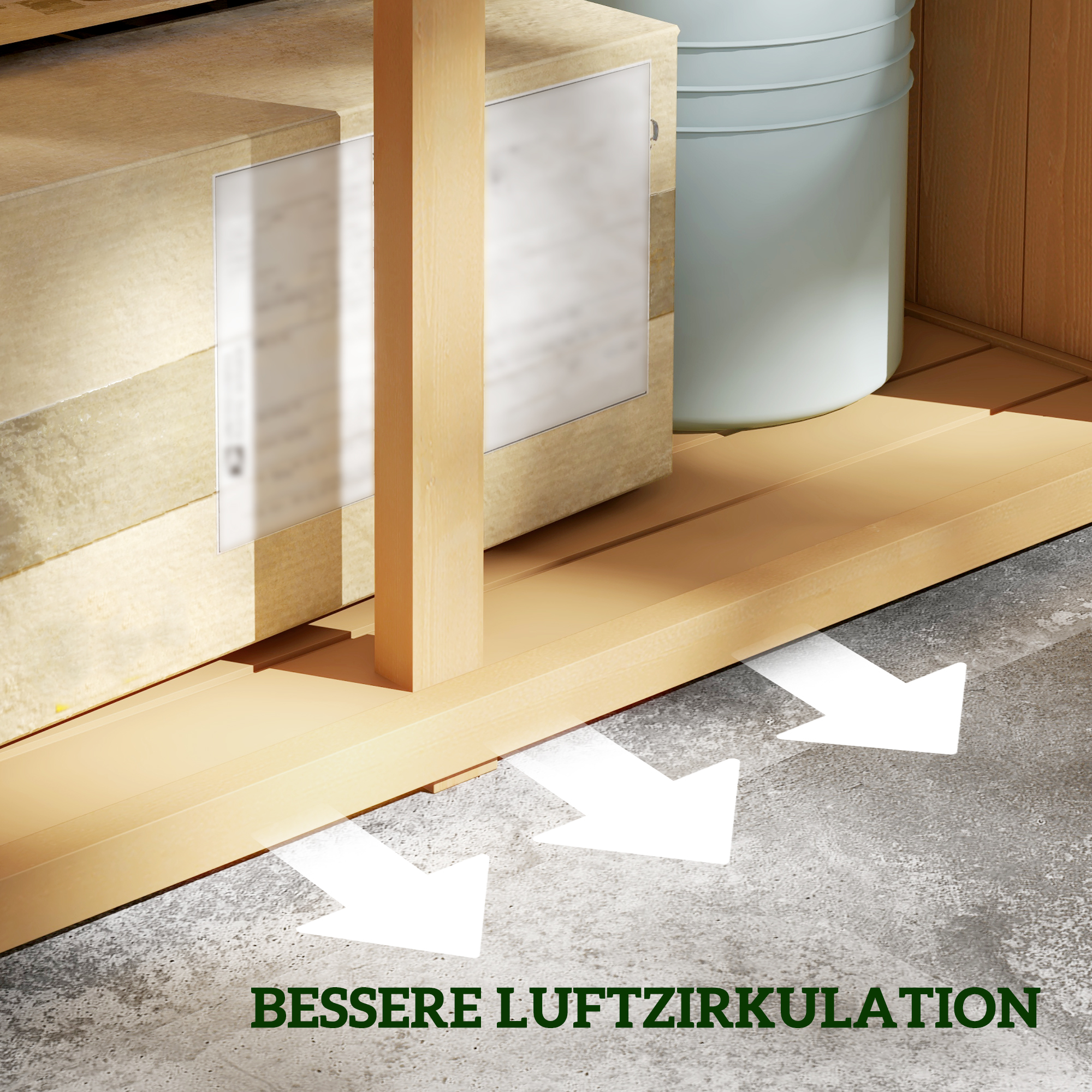 Gartenkommode wetterfest, 2 Türen mit Schloss, Kiefernholz, 87L x 46,5B x 160H cm, Hellgelb