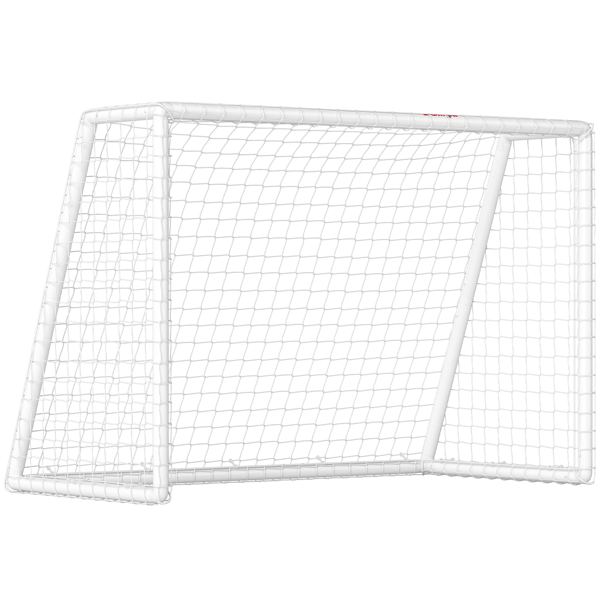 Fußballtor, robustes Netz, Kunststoff-Rahmen, Heringe, 180L x 92B x 124H cm, Weiß Fußballtor, robustes Netz, Kunststoff-Rahmen, Heringe, 180L x 92B x 124H cm, Weiß