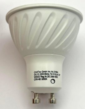 LED Strahler GU10 "H60 COB Dimmbar", 3000k, 510lm, 230V/7W, warmweiß