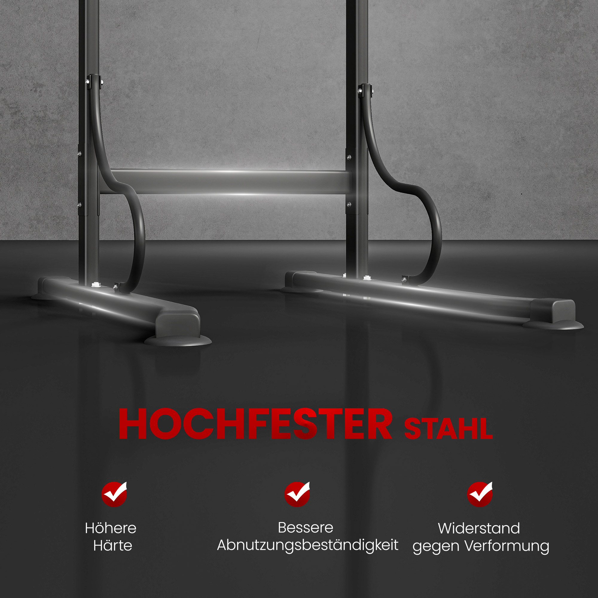 Power Tower höhenverstellbar Dip Station mit Klimmzugstange, Saugnäpfe Kraftstation für Zuhause