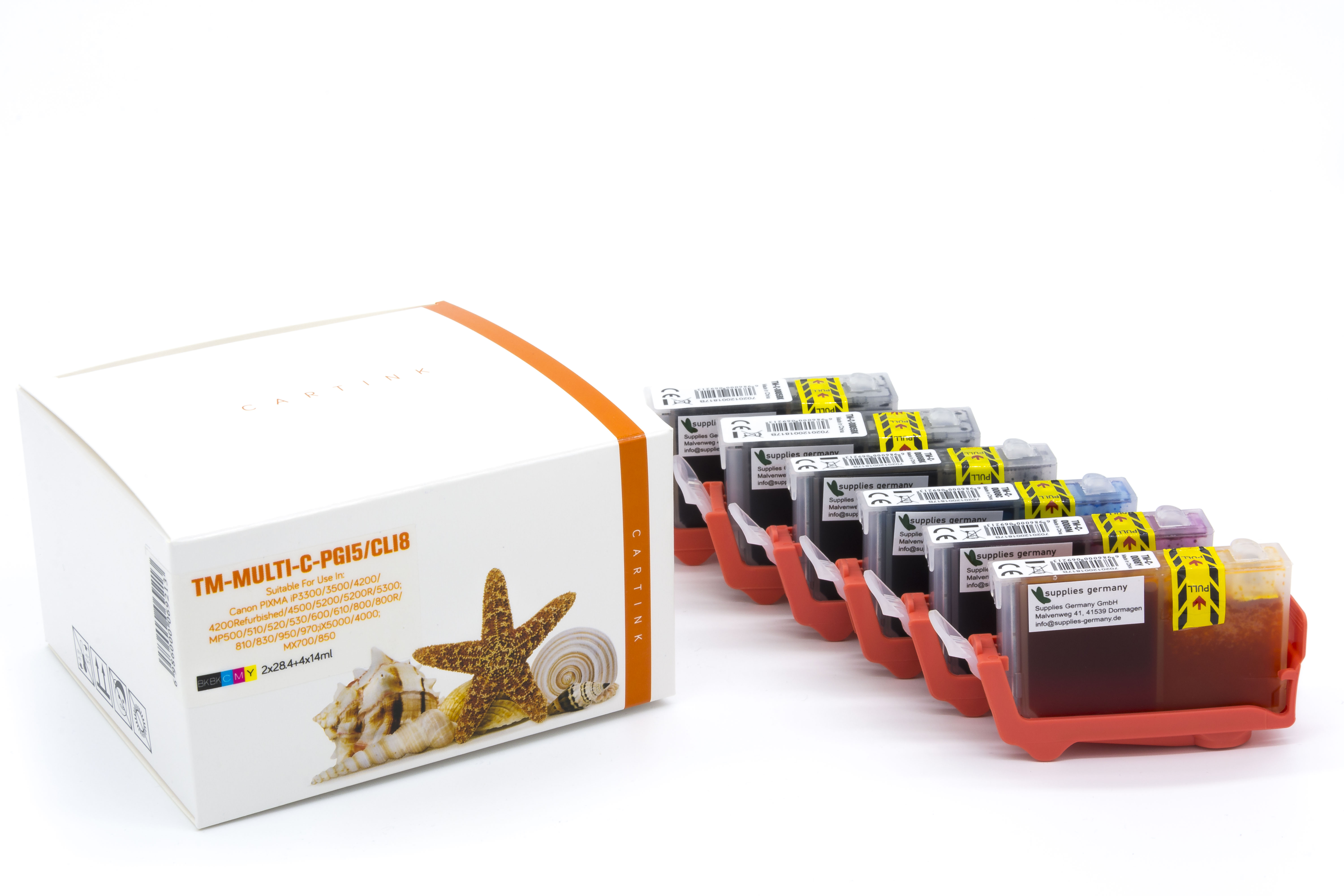 Multipack PGI5/CLI8 alternativ Tinte für Canon / 0628B001 / 2xPGI5BK26,8ml/CLI8BK,C,M,Y13,4ml Multipack PGI5/CLI8 alternativ Tinte für Canon / 0628B001 / 2xPGI5BK26,8ml/CLI8BK,C,M,Y13,4ml
