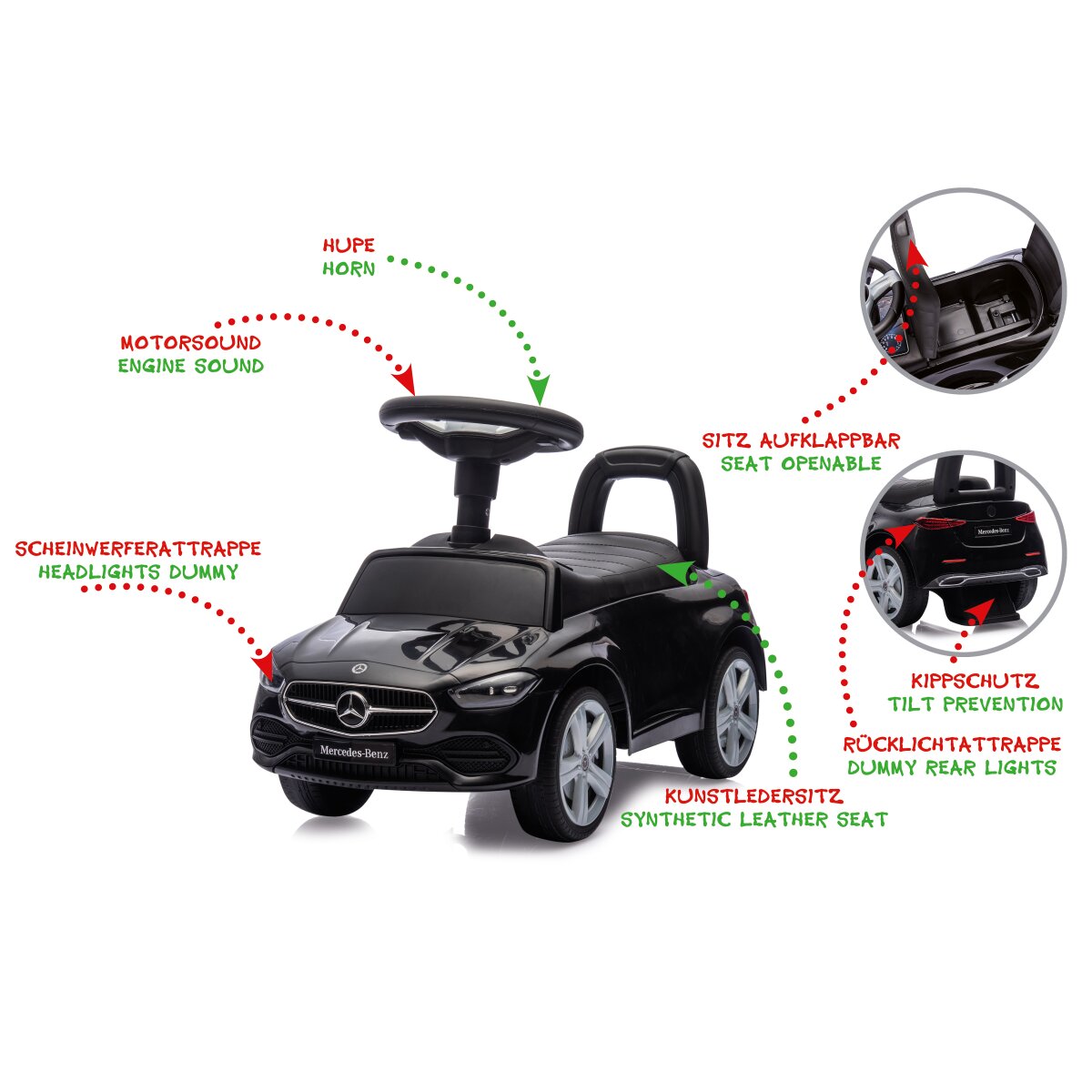 Rutscher Mercedes-Benz C-Class schwarz 2in1