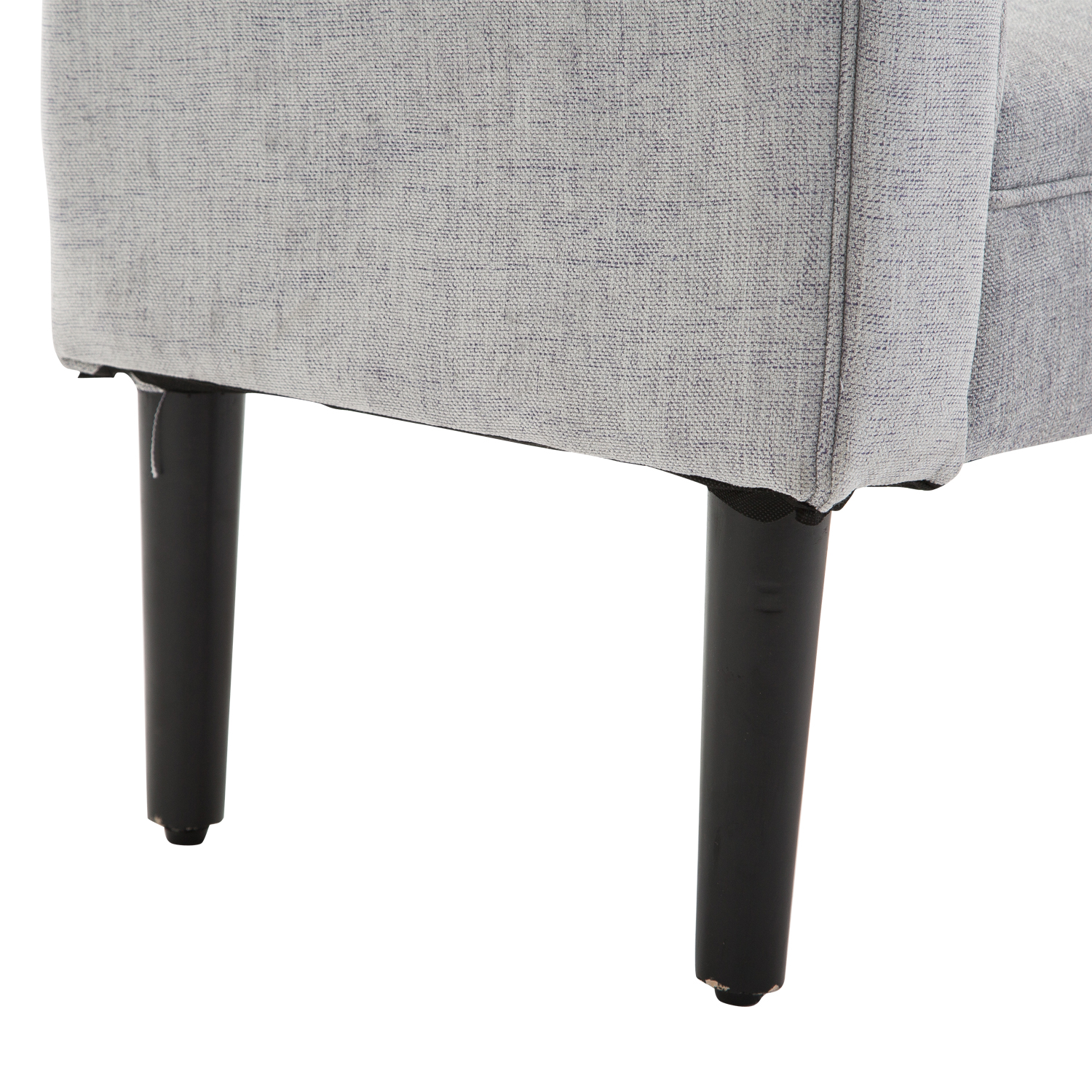 Polsterbank Sitzbank Lounge Sitzhocker Flurbank Bettbank elegant mit gerollten Seiten Leinenstoff Schaumstoff Polyester Hellgrau 132 x 45,5 x 58 cm