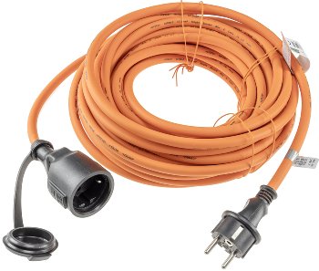 Verlängerungskabel 15m, IP44, Orange, H07RN-F 3G1,5 , Stecker / Kupplung