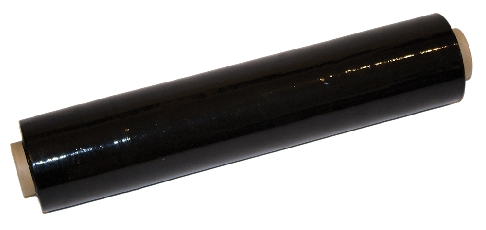 Stretchfolie, 0,5 x 300m, schwarz, 17mµ, VPE6 Stretchfolie, 20mµ, 500mm x 300m, 6 Rollen im Karton, schwarz, VPE6