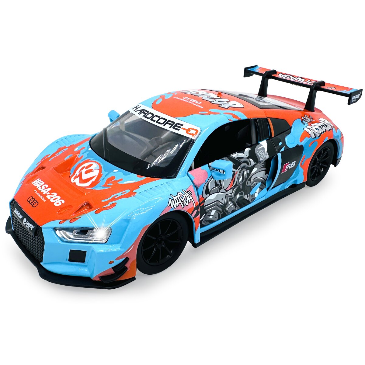 Audi R8 LMS Diecast 1:24 blau inkl. Knopfzellen