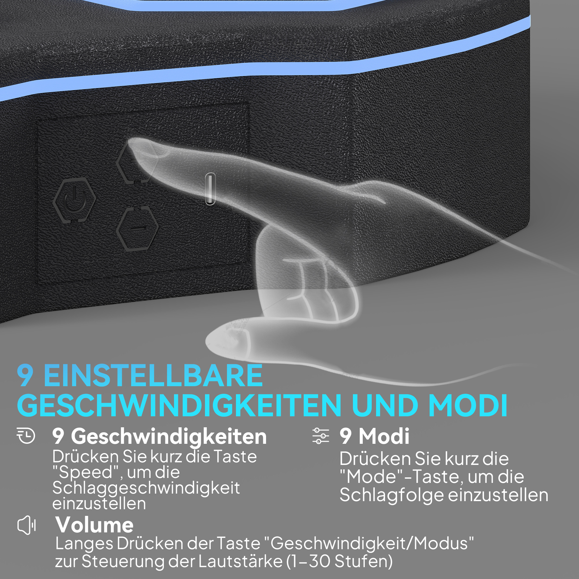 Musikboxmaschine, Bluetooth-Boxgerät, Wandmontage, 9 Geschwindigkeiten und Modi, LED-Lichter, Schwarz