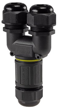 Kabelverbinder Y-Form, IP68, 450V/24A, Schraubanschluss, für Kabel Ø 8-12mm