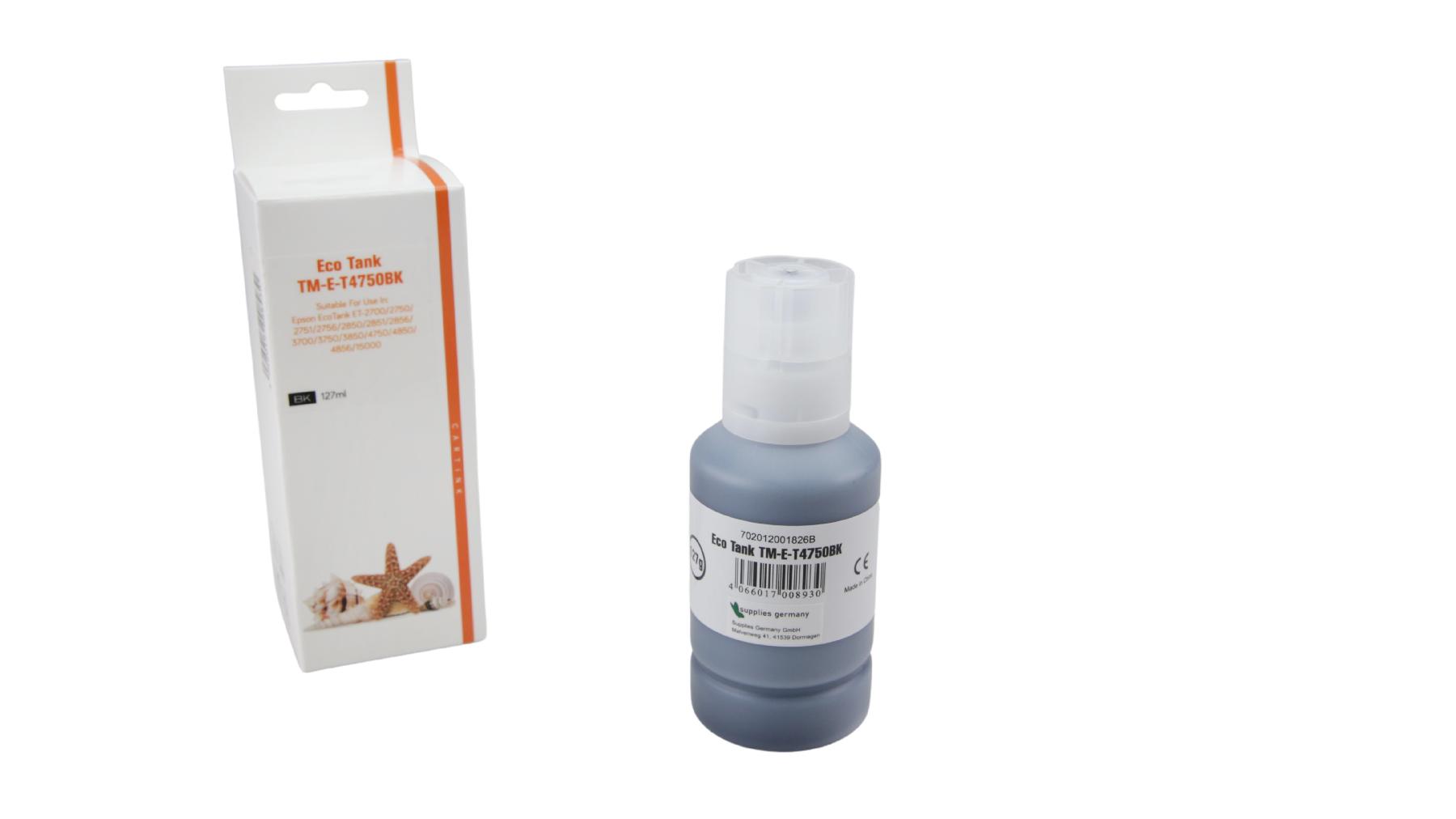 T4750schwarz Eco Tank Nachfüllflasche schwarz für Epson / C13T03R140 / 127ml T4750schwarz Eco Tank Nachfüllflasche schwarz für Epson / C13T03R140 / 127ml