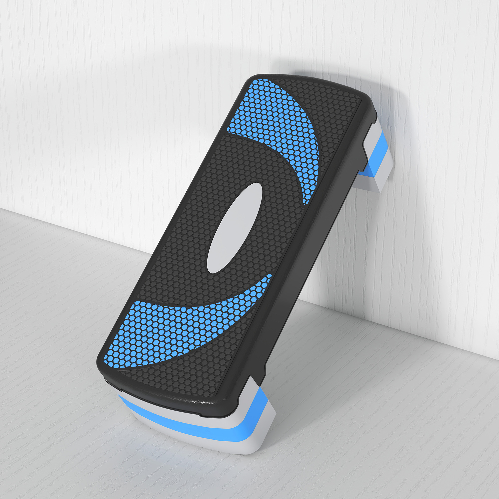 Aerobic-Stepper 3-stufig höhenverstellbar 80 x 31 x 20 cm Schwarz+Hellblau+Grau